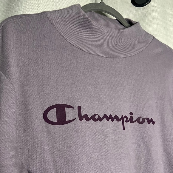 Champion Lavender Purple Mock Neck Crewneck Sweater - Picture 4 of 10